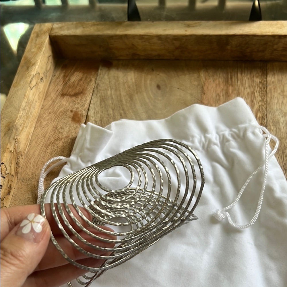 Chic Silver Statement Cuff Bracelet - image 5